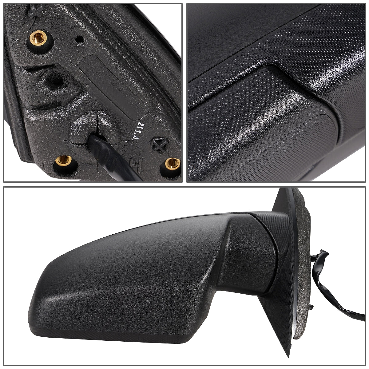 RETROVISOR MIRROR - OEM - 10-16 CHEVY EQUINOX - POWERED - FOLDING - W/ BLIND SPOT GLASS - TEXTURED - BLACK - LEFT