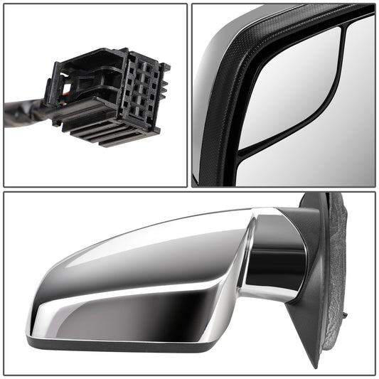 RETROVISOR MIRROR - OEM - 10-16 CHEVY EQUINOX - POWERED - W/ MEMORY - FOLDING - W/ BLIND SPOT GLASS - CHROME - LEFT