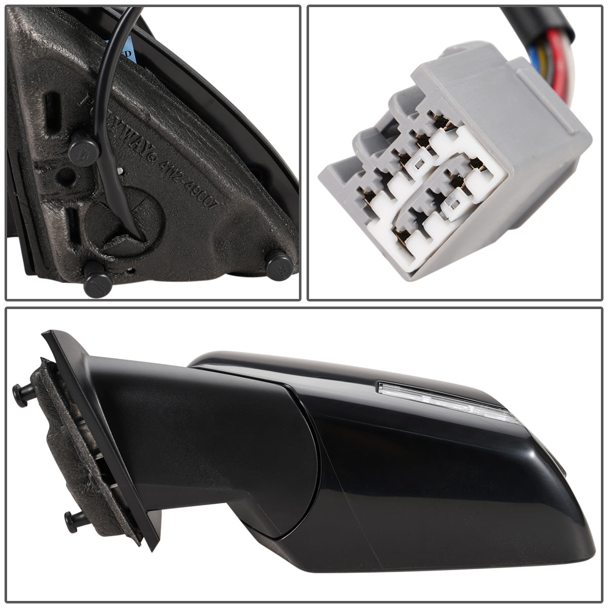 RETROVISOR MIRROR - OEM - 13-17 CHEVY TRAVERSE - POWERED - HEATED - W/ SIGNAL LIGHT - FOLDING - W/ BLIND SPOT GLASS - BLACK - LEFT