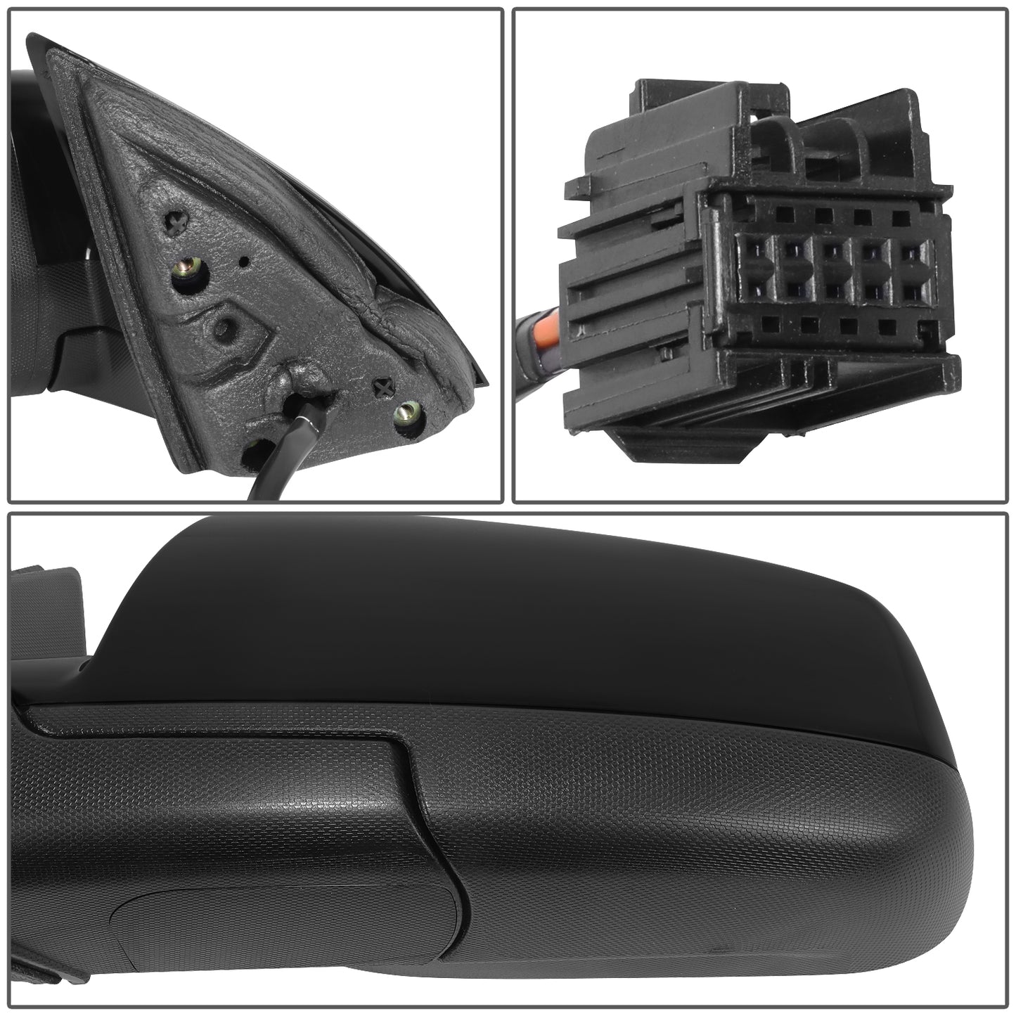 RETROVISOR MIRROR - OE STYLE - CHEVROLET EQUINOX 16-17 - GMC TERRAIN 16-17 - WITH POWER WITH HEATED GLASS WITH BLIND SPOT - DRIVER SIDE - PAINT TO MATCH - BLACK