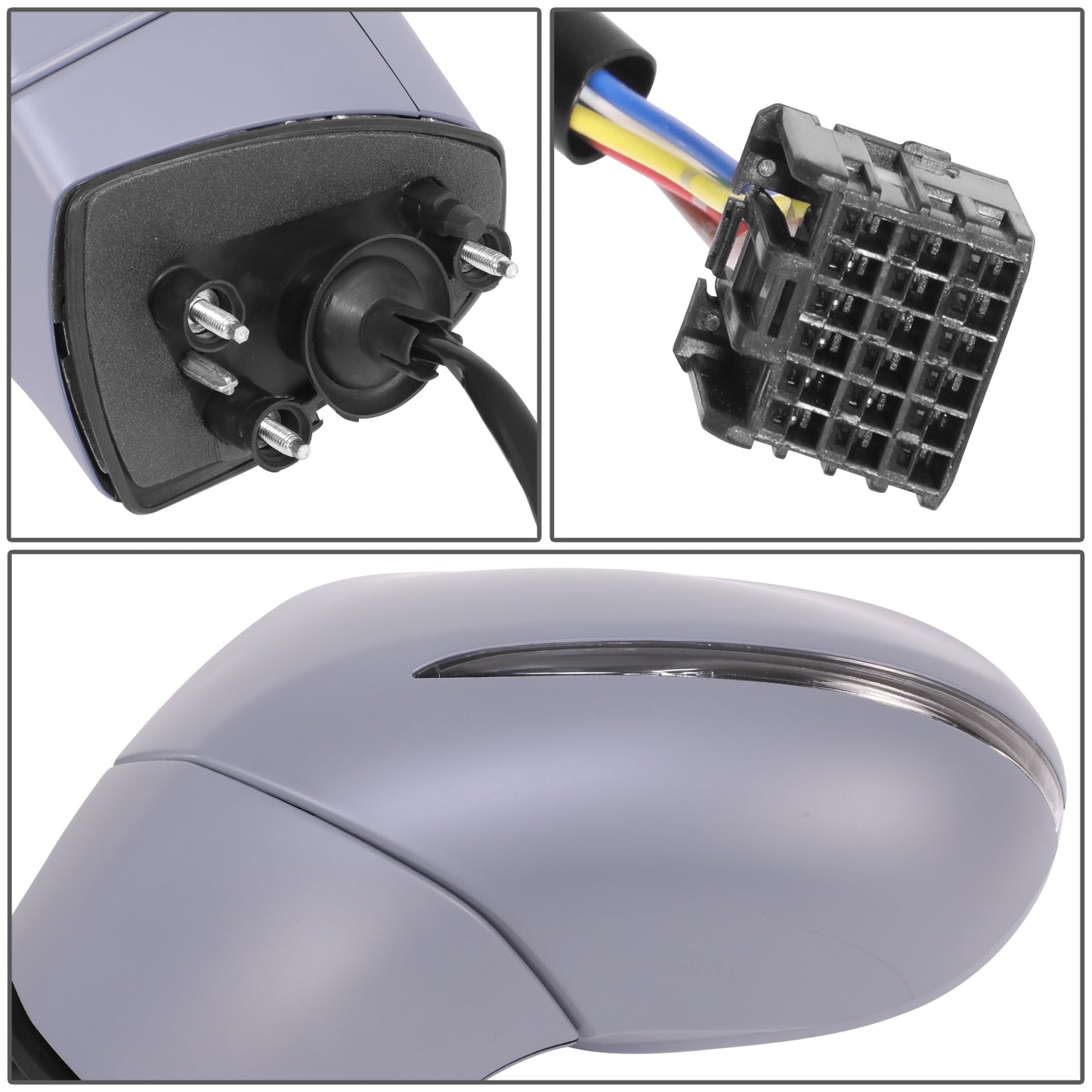 RETROVISOR MIRROR - OE STYLE - BUICK ENVISION 17-20 - WITH POWER WITH HEATED GLASS WITH SIGNAL - DRIVER SIDE - PAINT TO MATCH - BLACK