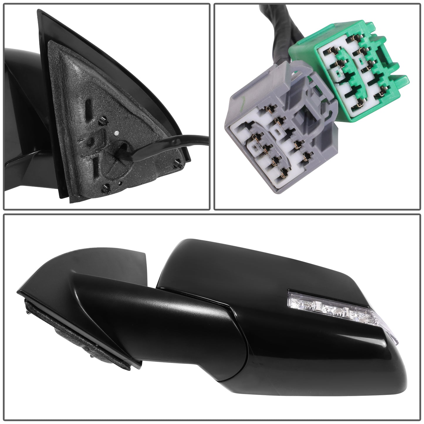 RETROVISOR MIRROR - OE STYLE - CHEVROLET TRAVERSE 2013-2017 - GMC ACADIA 2013-2016 - GMC ACADIA LIMITED 2017 - WITH POWER WITH HEATED WITH SIGNAL WITH BLIND SPOT WITH MEMORY - DRIVER LEFT SIDE - BLACK