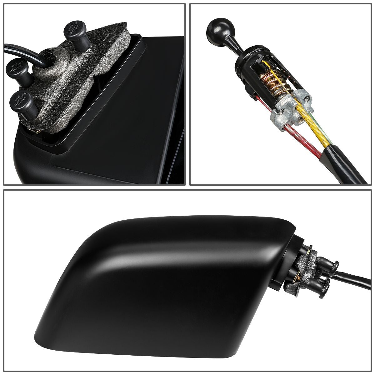 RETROVISOR MIRROR - OEM - 88-96 BUICK REGAL / 90-94 CHEVY LUMINA / 88-96 PONTIAC GRAND PRIX - MANUAL - PAINTABLE - BLACK - RIGHT