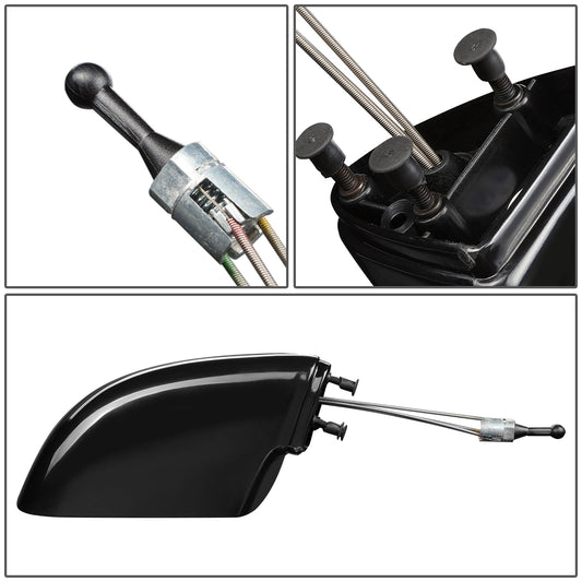 RETROVISOR MIRROR - OEM - 87-96 CHEVY CORSA - MANUAL - W/ CABLE - BLACK MATERIAL - RIGHT