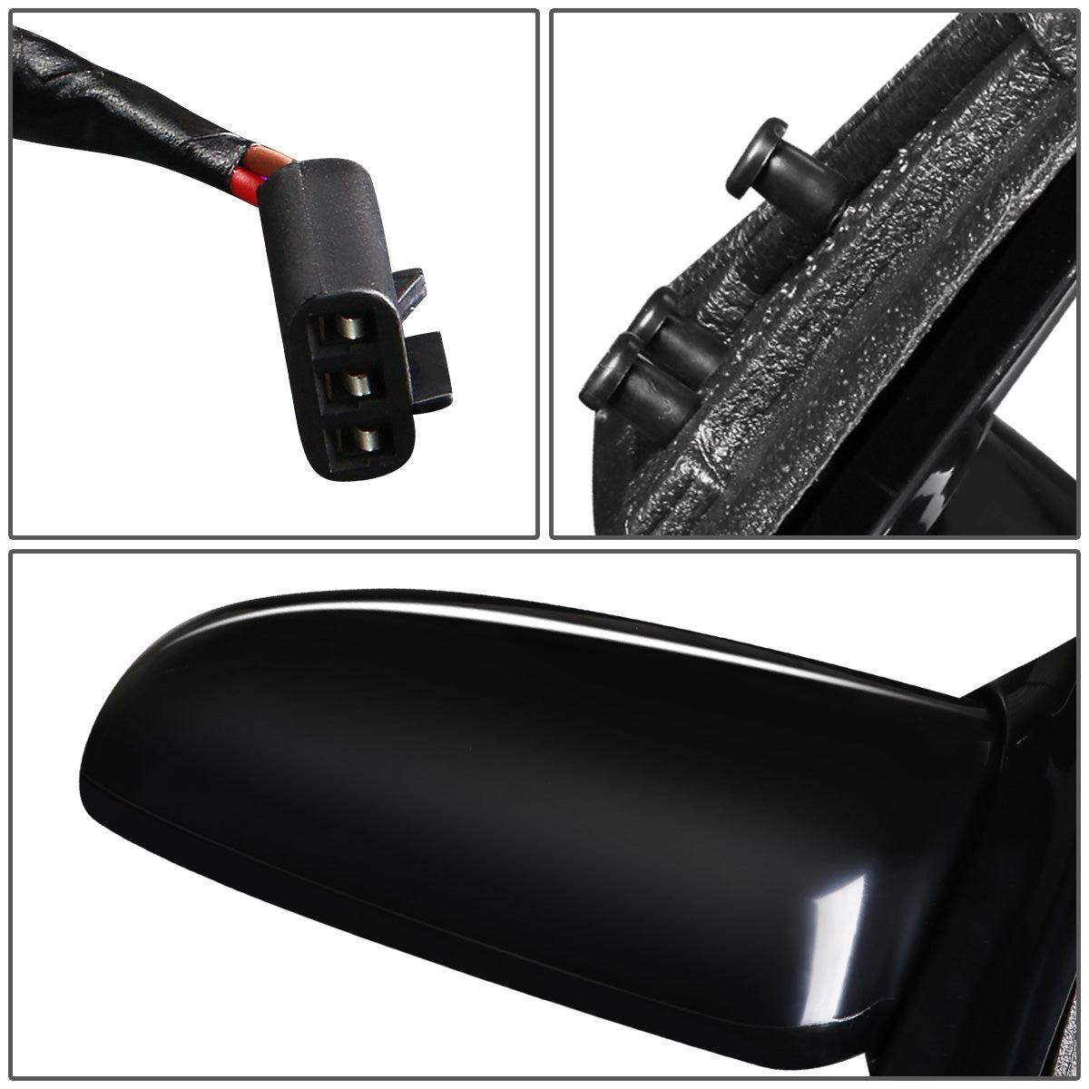 RETROVISOR MIRROR - OEM - 97-05 CHEVY MALIBU / 97-99 OLDSMOBILE CUTLASS - POWERED - PAINTABLE - BLACK - RIGHT