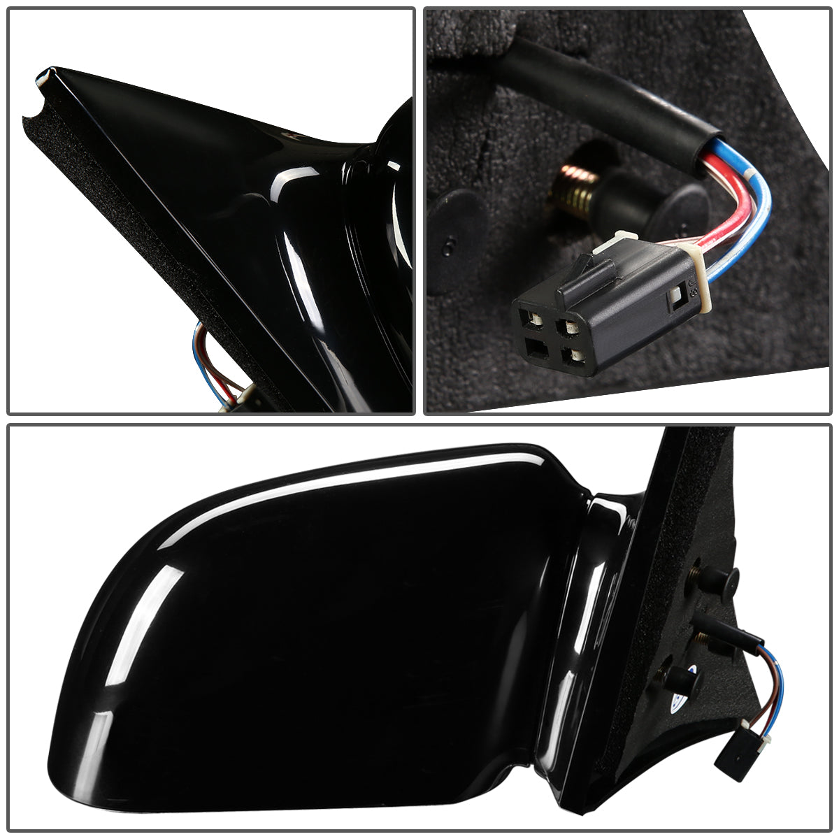 RETROVISOR MIRROR - OEM - 92-98 BUICK SKYLARK / 92-98 PONTIAC GRAND AM - POWERED - PAINTABLE - BLACK - RIGHT