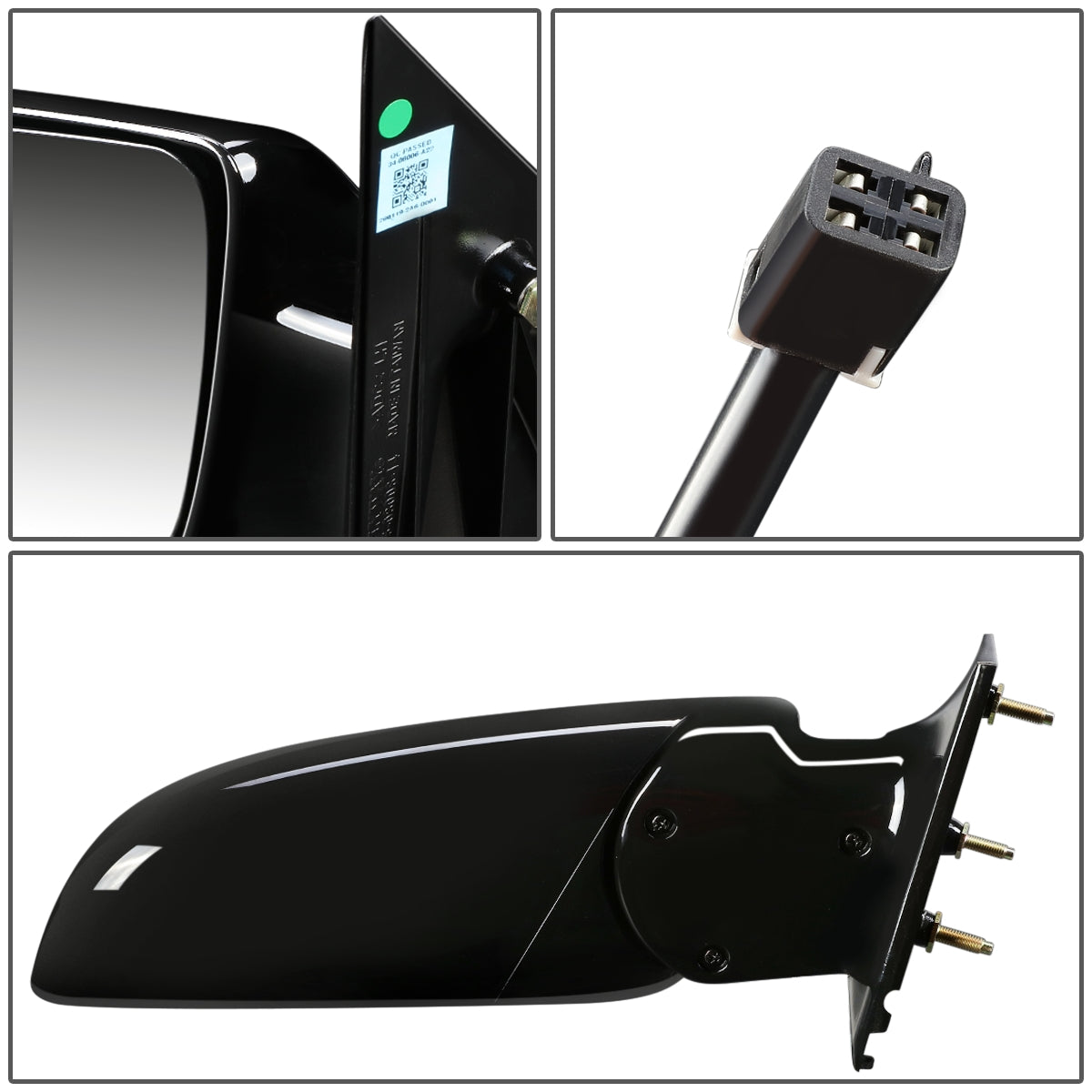 RETROVISOR MIRROR - OEM - 88-98 CHEVY ASTRO / 88-98 GMC SAFARI - POWERED - PAINTABLE - BLACK - RIGHT