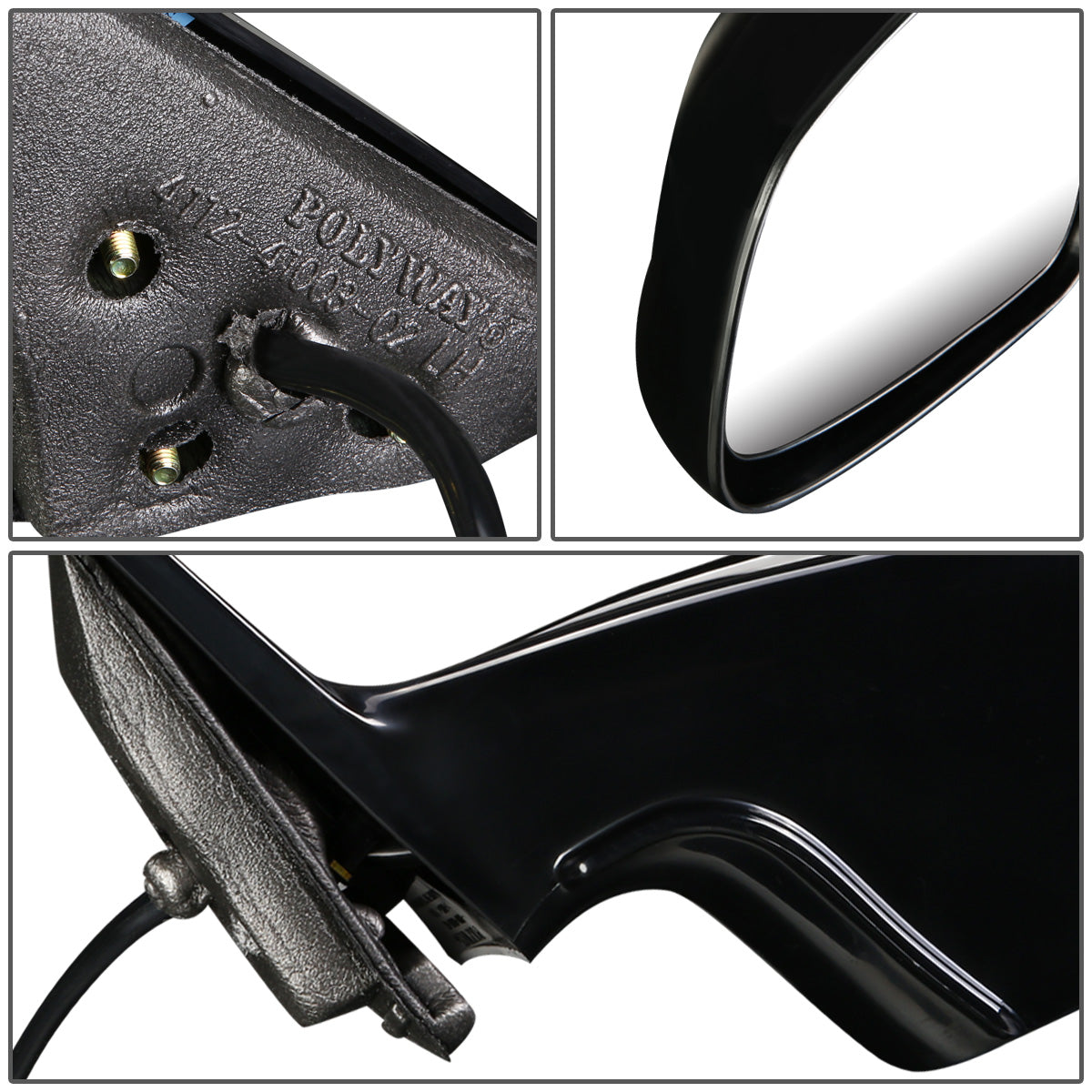 RETROVISOR MIRROR - OEM - 97-03 PONTIAC GRAND PRIX - POWERED - PAINTABLE - BLACK - RIGHT