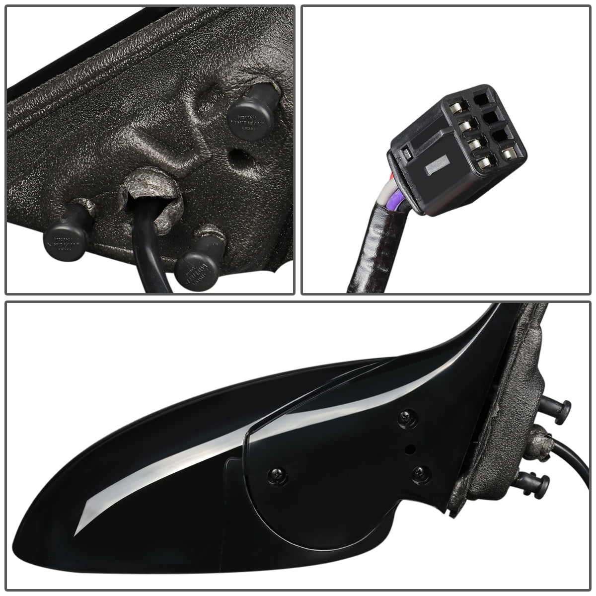 RETROVISOR MIRROR - OEM - 97-05 BUICK CENTURY / 97-04 BUICK REGAL - POWERED - HEATED - PAINTABLE - BLACK - RIGHT