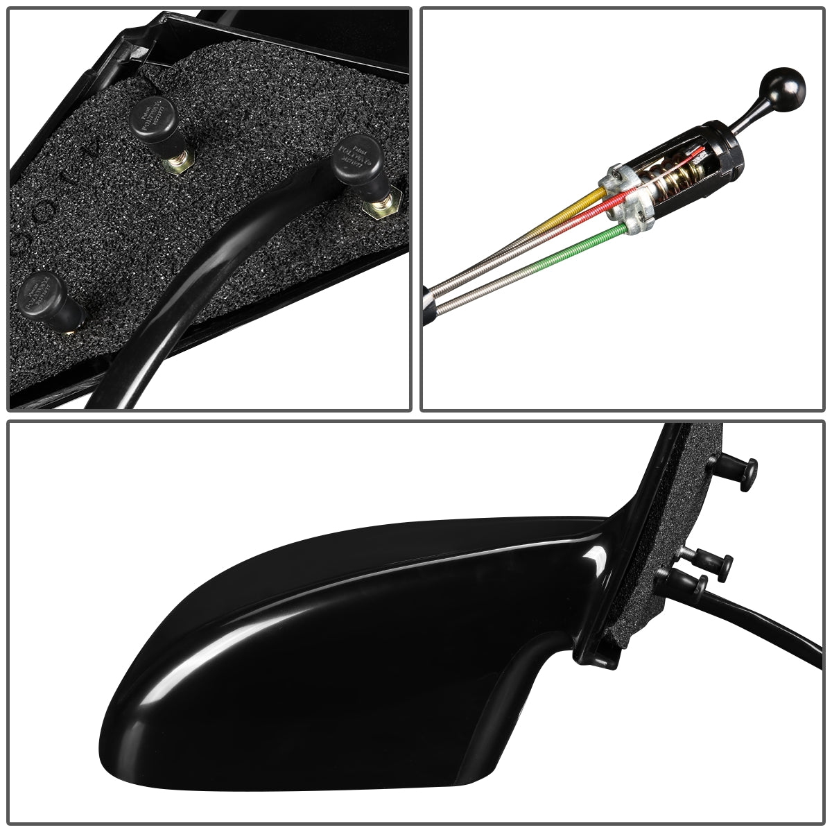 RETROVISOR MIRROR - OEM - 99-01 PONTIAC GRAND AM - MANUAL - PAINTABLE - BLACK - RIGHT