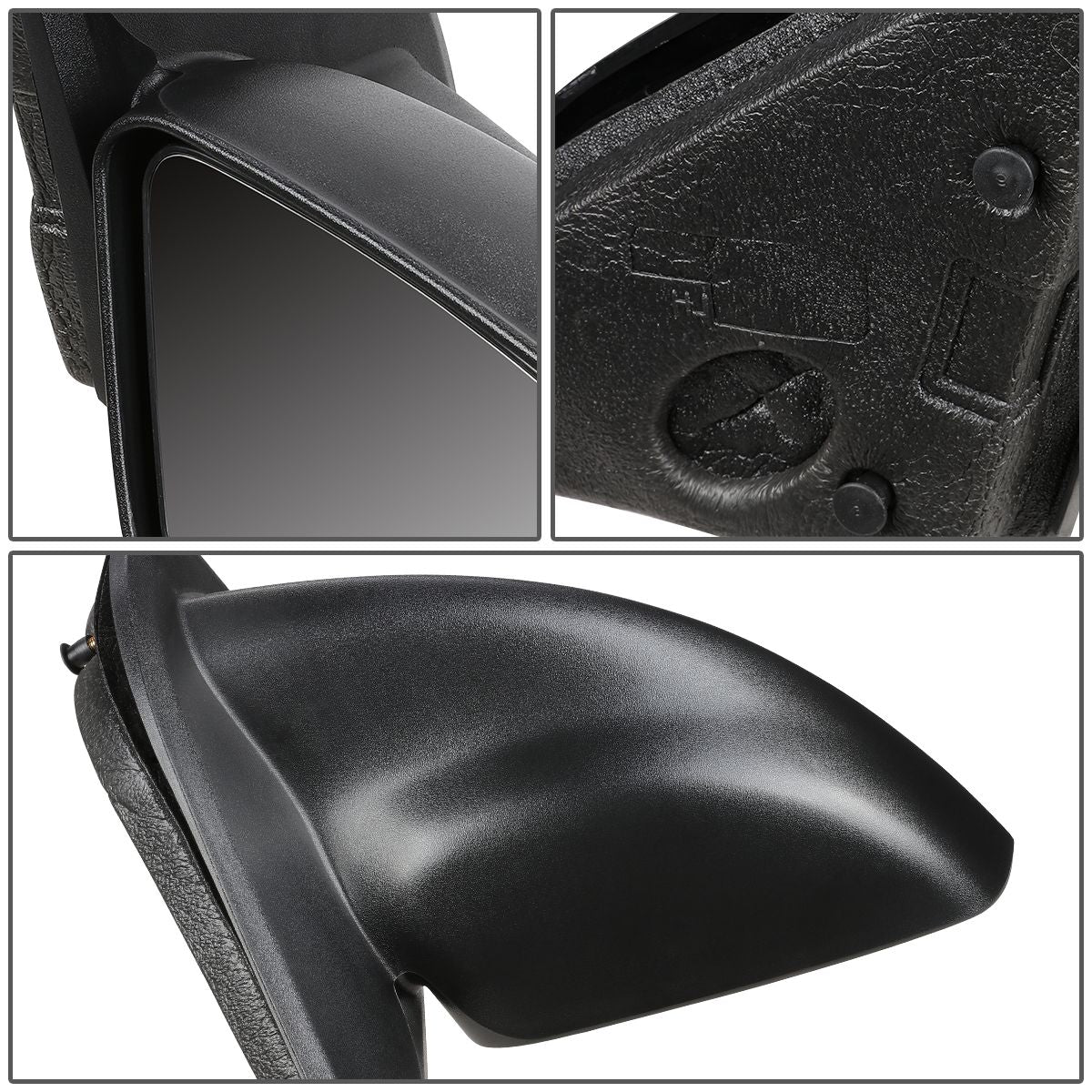 RETROVISOR MIRROR - OEM - 03-07 SATURN ION SEDAN - MANUAL - PAINTABLE - BLACK - RIGHT