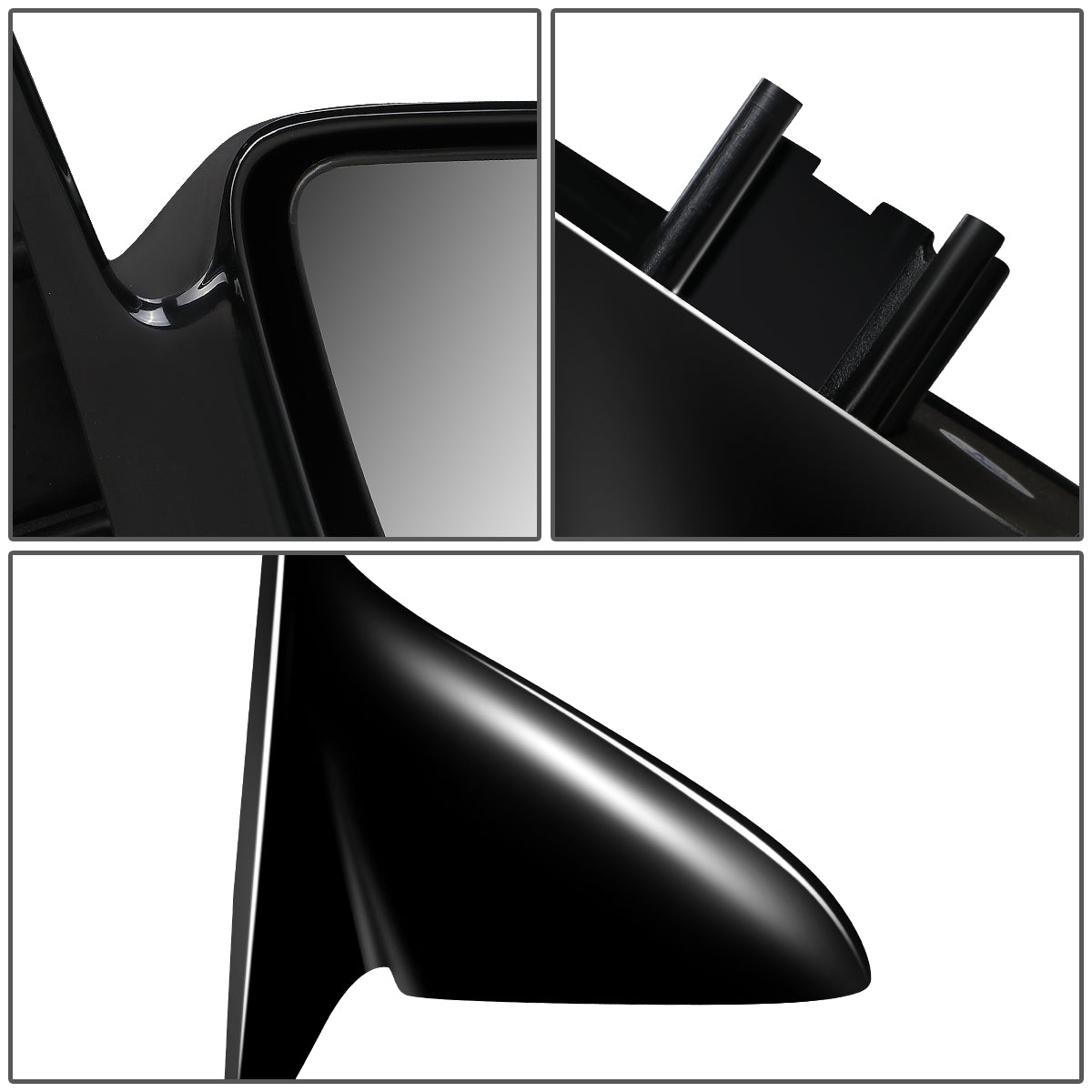RETROVISOR MIRROR - OEM - 95-97 GEO METRO - MANUAL - W/O LEVER - BLACK MATERIAL - RIGHT