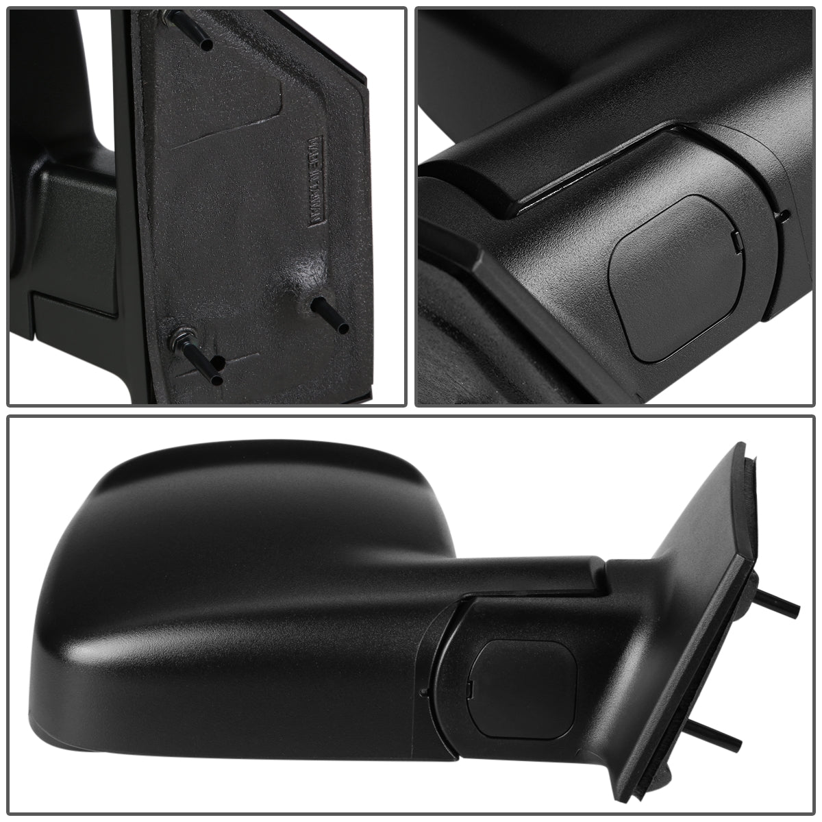 RETROVISOR MIRROR - OEM - 03-07 CHEVY EXPRESS 1500, 2500, 3500 / 03-07 GMC SAVANA 1500, 2500, 3500 - MANUAL - TEXTURED - BLACK - RIGHT