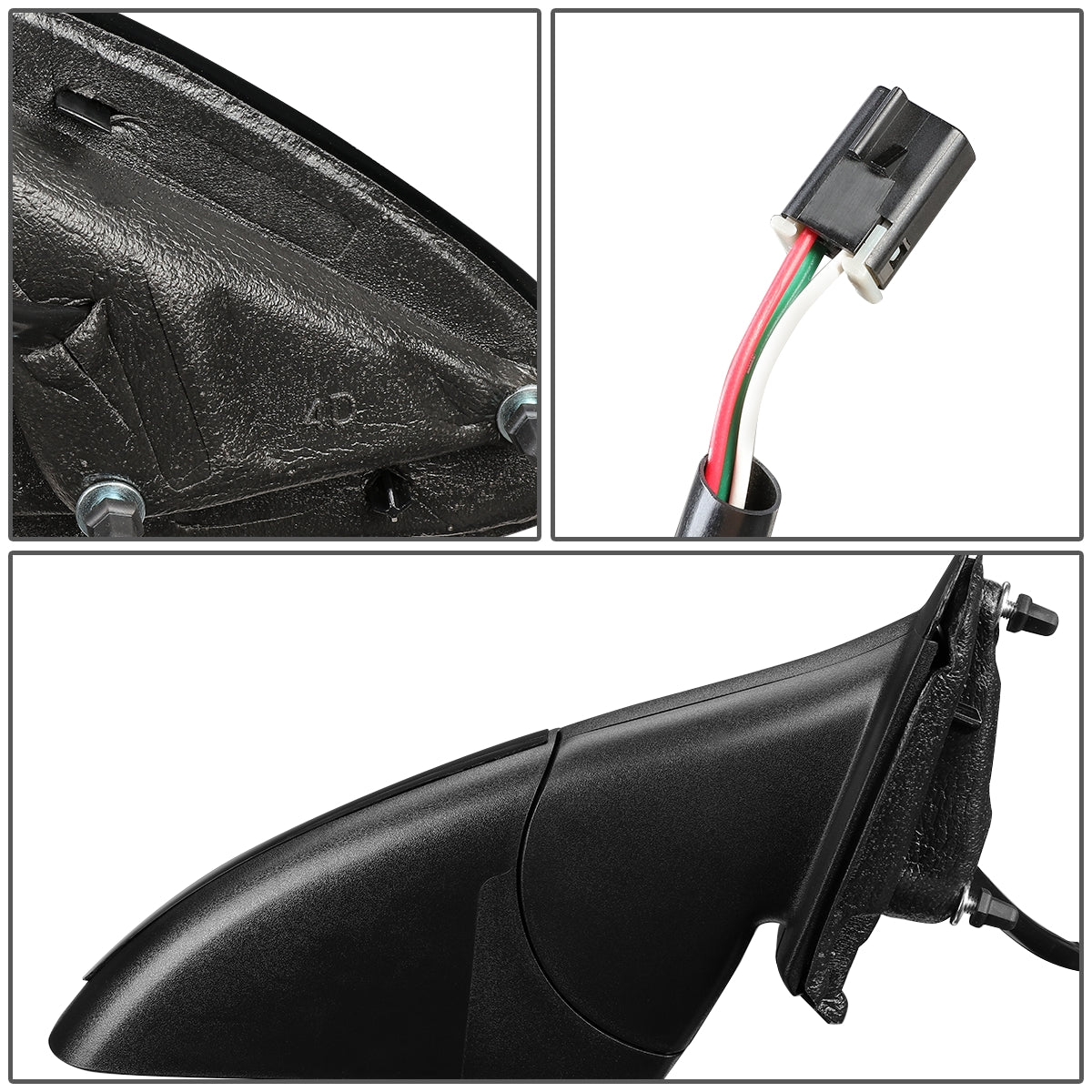 RETROVISOR MIRROR - OEM - 05-10 CHEVY COBALT SEDAN - POWERED - PAINTABLE - BLACK - RIGHT