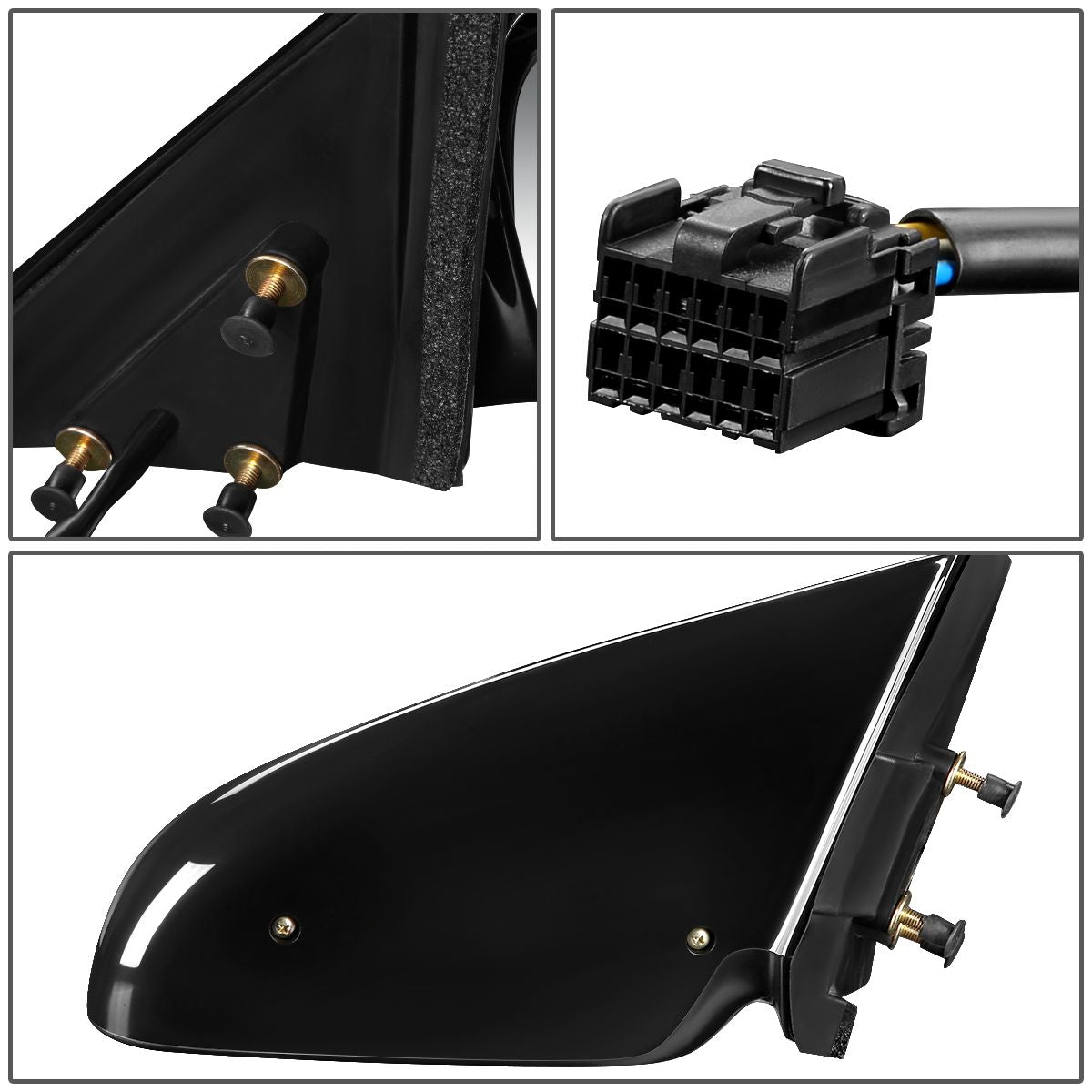 RETROVISOR MIRROR - OEM - 00-05 PONTIAC BONNEVILLE - POWERED - PAINTABLE - BLACK - RIGHT