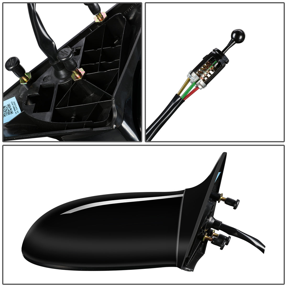 RETROVISOR MIRROR - OEM - 99-01 OLDSMOBILE ALERO / 2002 PONTIAC GRAND AM - MANUAL - PAINTABLE - BLACK - RIGHT