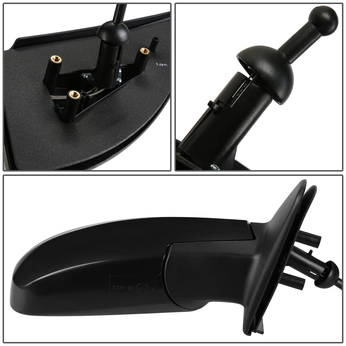 RETROVISOR MIRROR - OEM - 04-08 CHEVY AVEO / 09-11 CHEVY AVEO5 / 09-10 PONTIAC G3 - MANUAL - PAINTABLE - BLACK - RIGHT