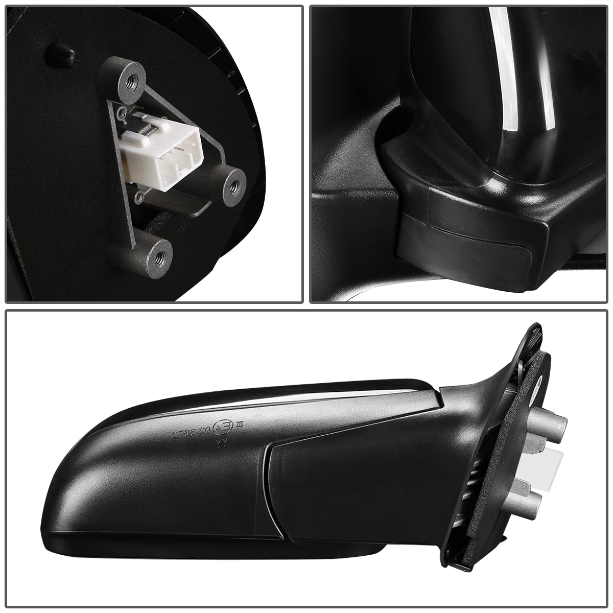 RETROVISOR MIRROR - OEM - 07-11 CHEVY AVEO - POWERED - HEATED - PAINTABLE - BLACK - RIGHT