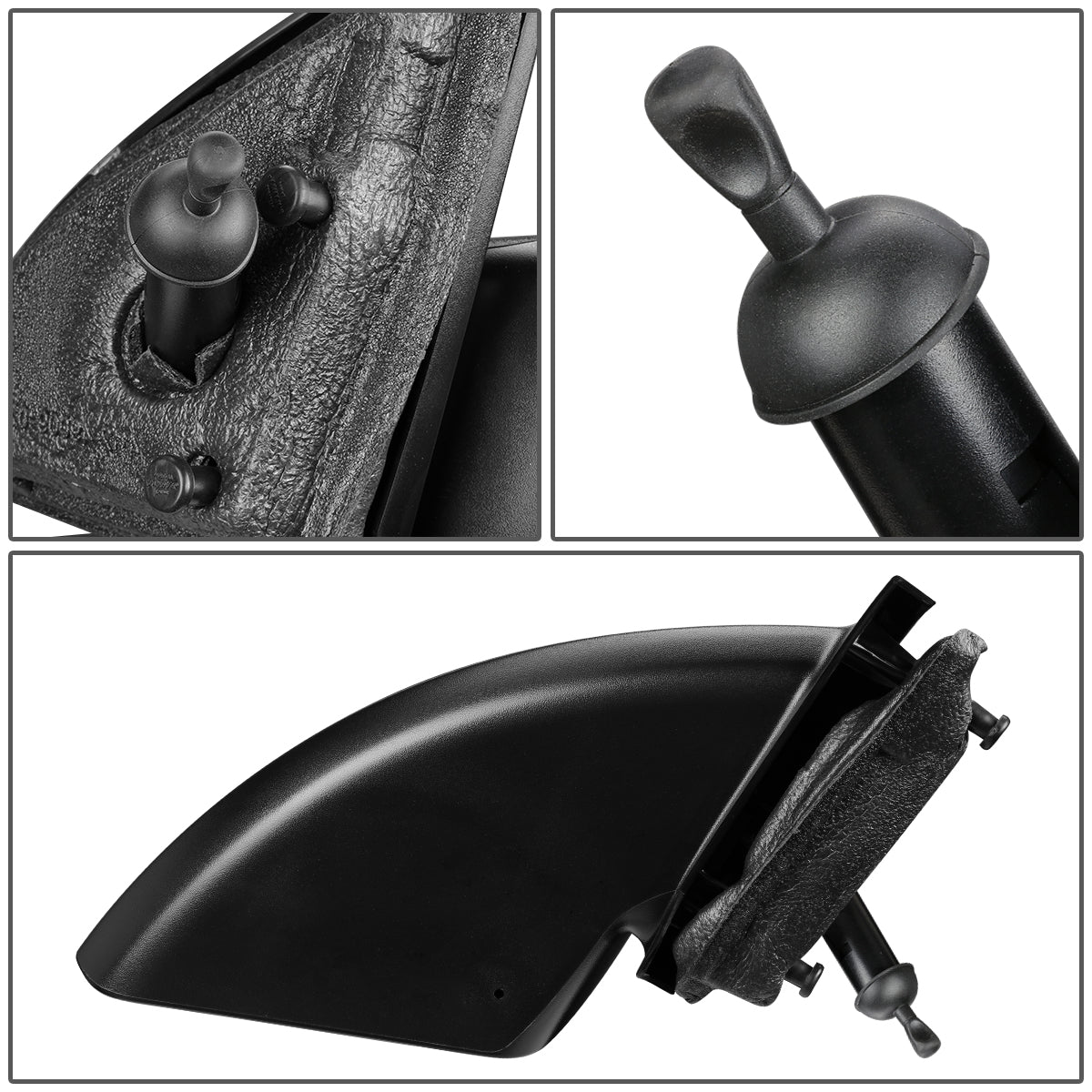 RETROVISOR MIRROR - OEM - 03-07 SATURN ION COUPE - MANUAL - TEXTURED - BLACK - RIGHT