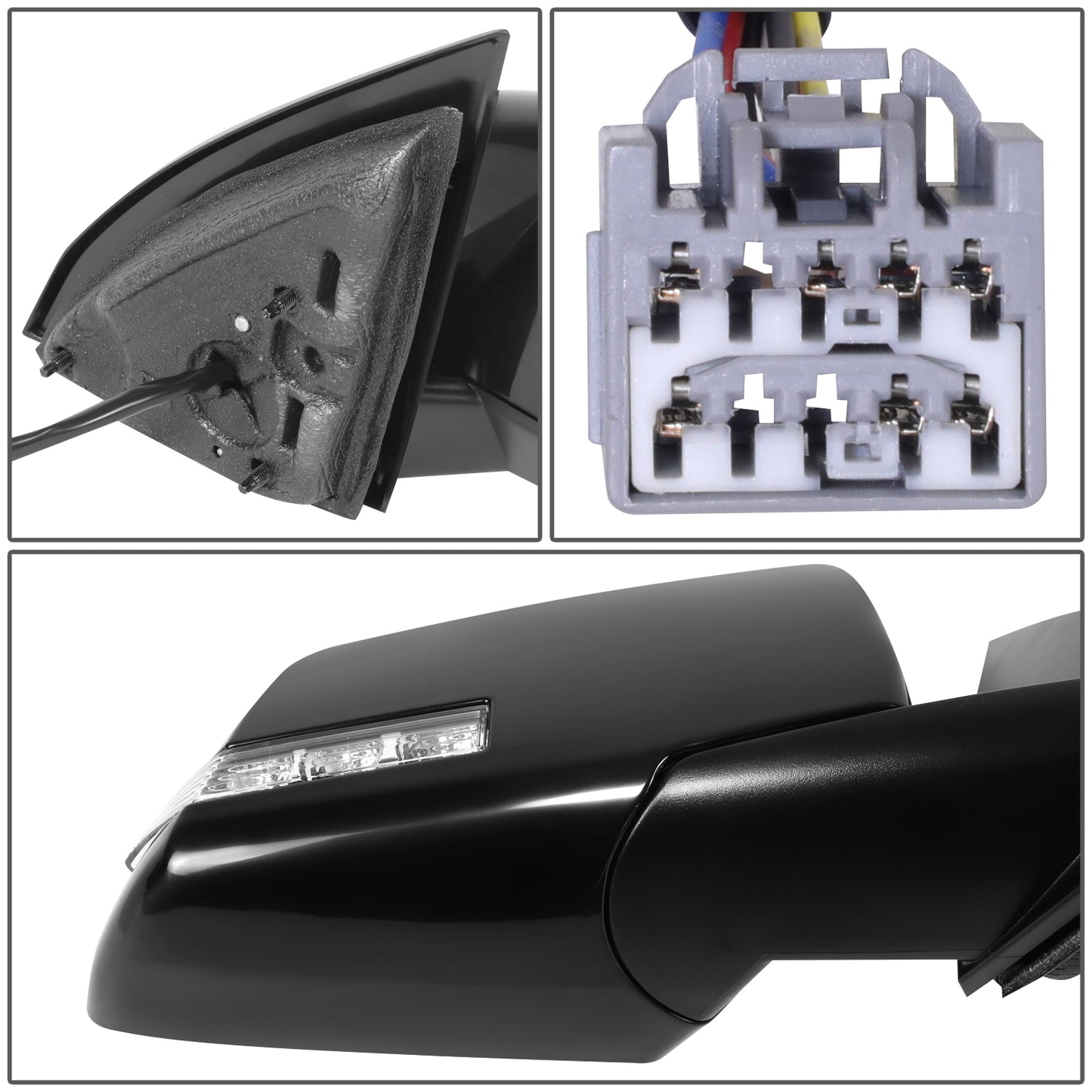 RETROVISOR MIRROR - OE STYLE - CHEVROLET TRAVERSE 2009-2014 - WITH POWER WITH HEATED WITH SIGNAL WITH BLIND SPOT - PASSENGER RIGHT SIDE - BLACK