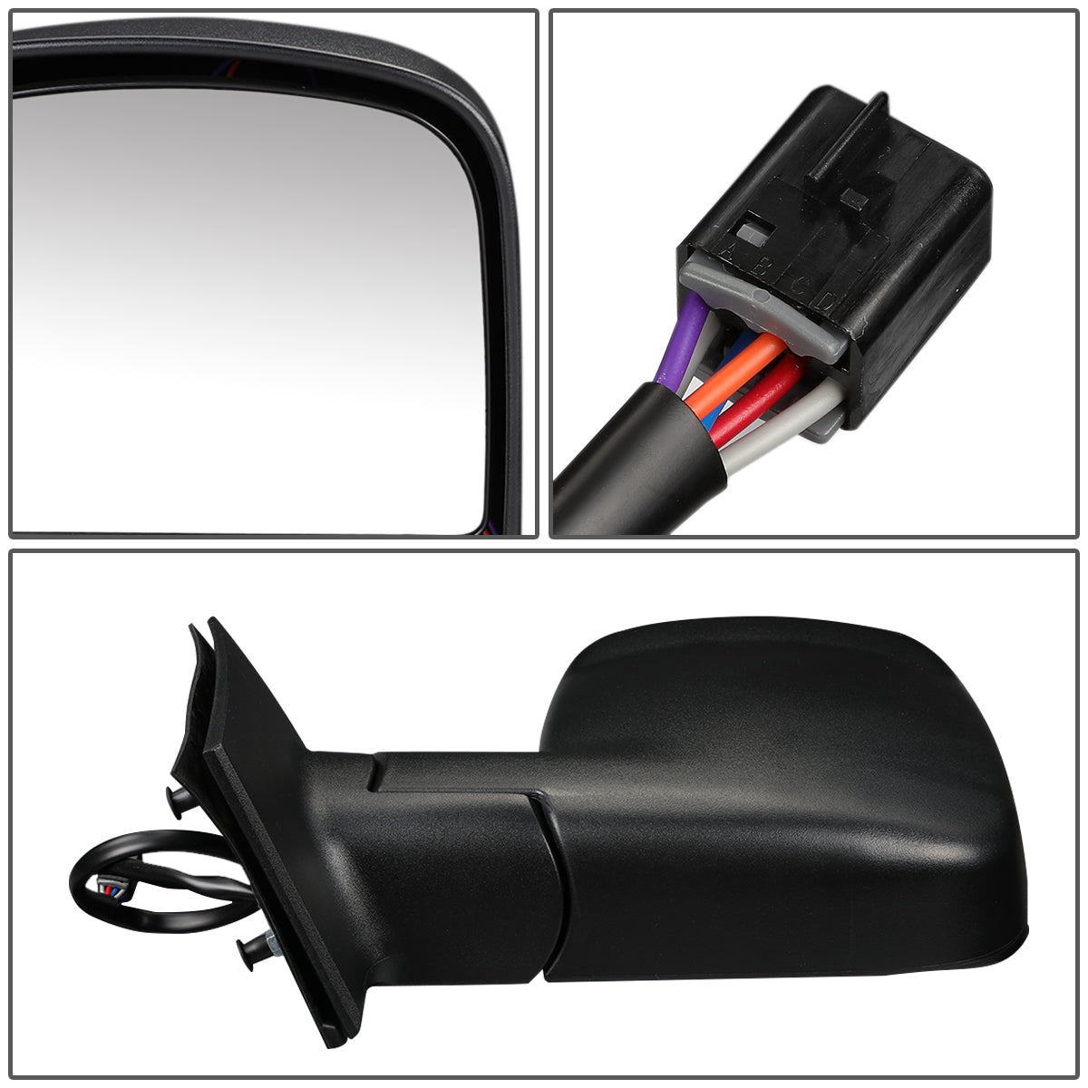 RETROVISOR MIRROR - OEM - 03-13 CHEVY EXPRESS, GMC SAVANA - POWERED - HEATED - FOLDING - W/ DUAL GLASS - TEXTURED - BLACK - RIGHT