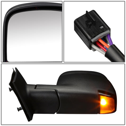 RETROVISOR MIRROR - OEM - 03-13 CHEVY EXPRESS, GMC SAVANA - POWERED - HEATED - FOLDING - W/ SIGNAL LIGHT - W/ DUAL GLASS - TEXTURED - BLACK - RIGHT