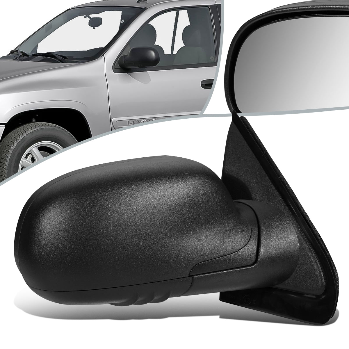 RETROVISOR MIRROR - OEM - 02-09 GMC ENVOY - POWERED - FOLDING - TEXTURED - BLACK - RIGHT