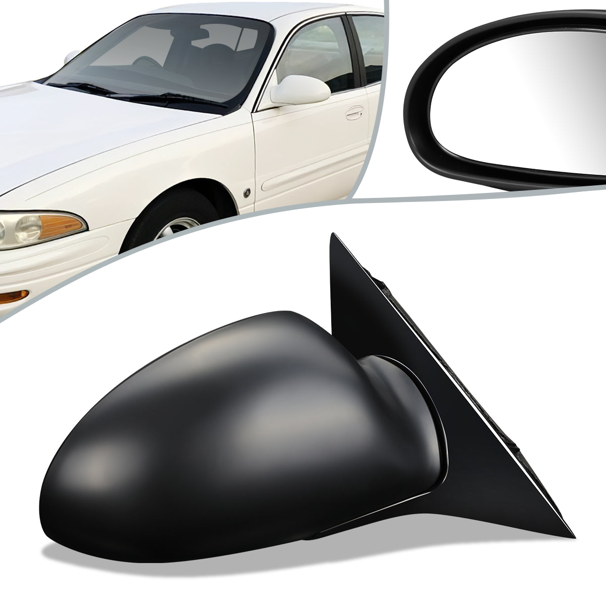 RETROVISOR MIRROR - OEM - 00-05 BUICK LESABRE - POWERED - HEATED - W/ MEMORY - FOLDING - BLACK - RIGHT