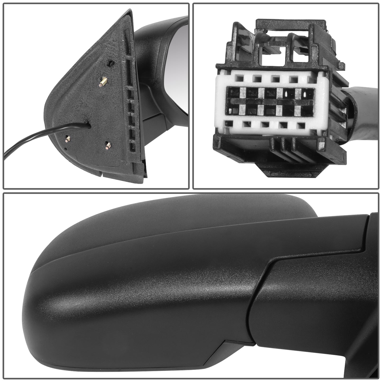 RETROVISOR MIRROR - OE STYLE - CHEVROLET SILVERADO 2500 07-14 - CHEVROLET SILVERADO 3500 07-14 - GMC SIERRA 2500 07-10 - GMC SIERRA 3500 07-10 - WITH POWER - PASSENGER SIDE - PAINT TO MATCH - BLACK