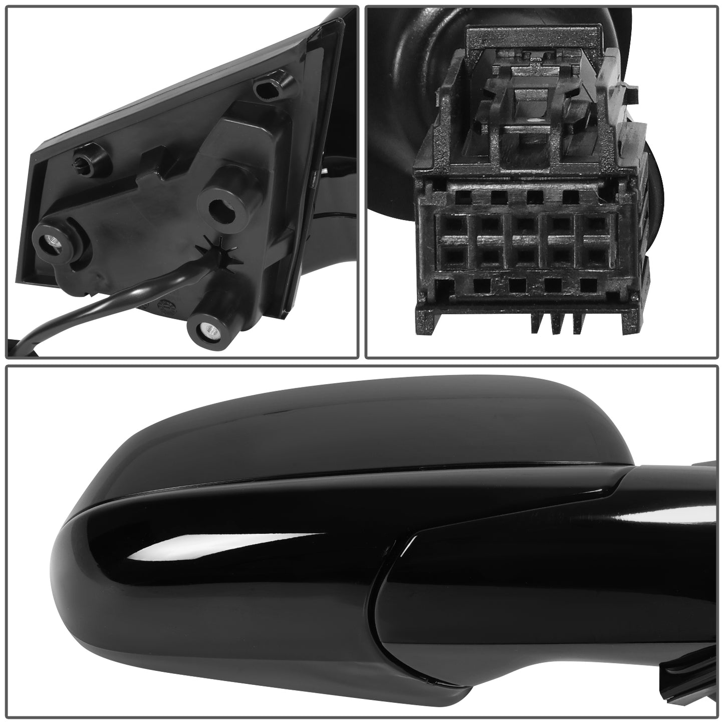 RETROVISOR MIRROR - OE STYLE - CADILLAC SRX 2010-2016 - WITH POWER WITH HEATED GLASS - PASSENGER RIGHT SIDE - BLACK