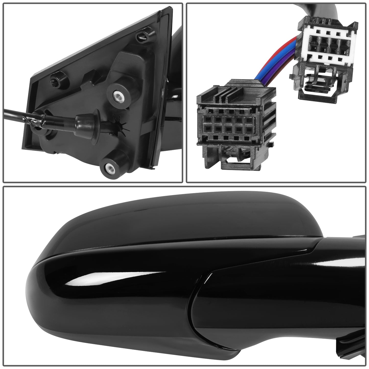 RETROVISOR MIRROR - OE STYLE - CADILLAC SRX 2010-2012 - WITH POWER FOLD WITH HEATED GLASS - PASSENGER RIGHT SIDE - BLACK