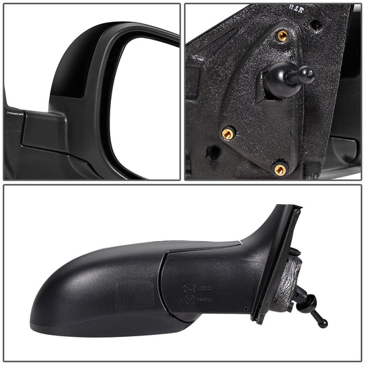 RETROVISOR MIRROR - OEM - 12-13 CHEVY SONIC - MANUAL - W/ CABLE - FOLDING - W/ BLIND SPOT GLASS - BLACK MATERIAL - RIGHT