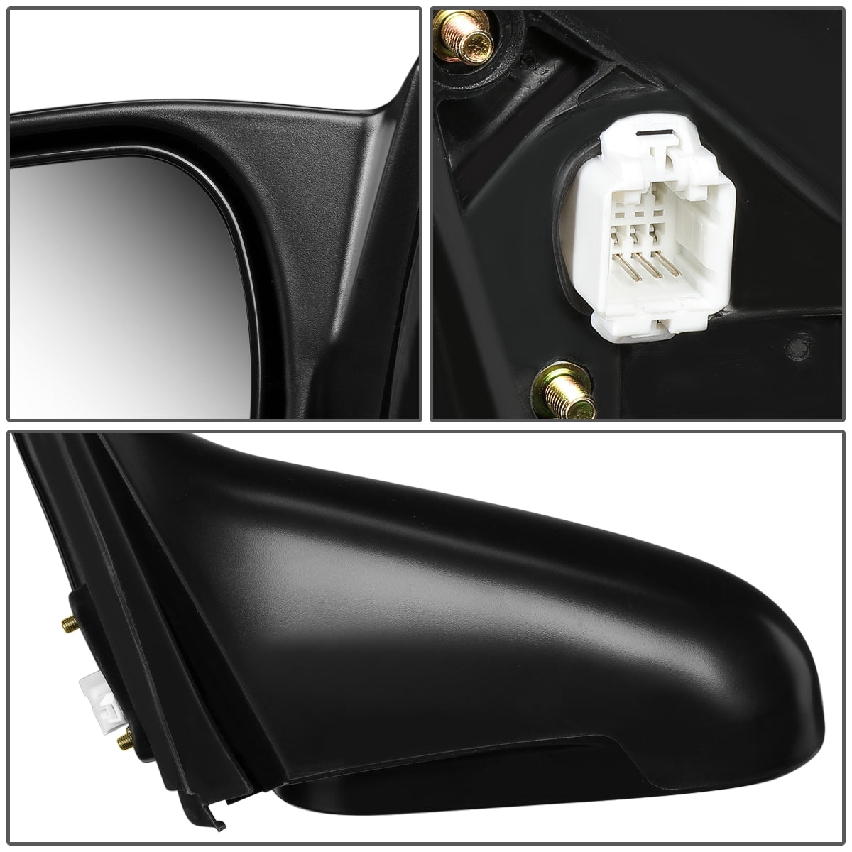 RETROVISOR MIRROR - OEM - 96-00 HONDA CIVIC 2-DOOR - POWERED - PAINTABLE - BLACK - LEFT