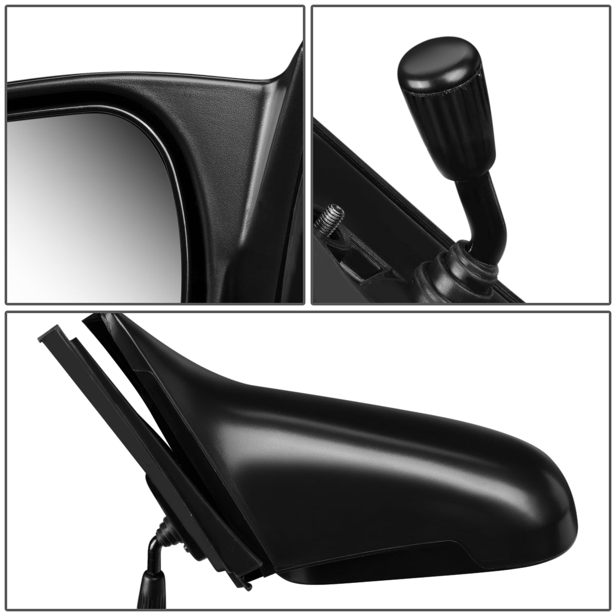 RETROVISOR MIRROR - OEM - 96-00 HONDA CIVIC 2-DOOR - MANUAL - PAINTABLE - BLACK - LEFT