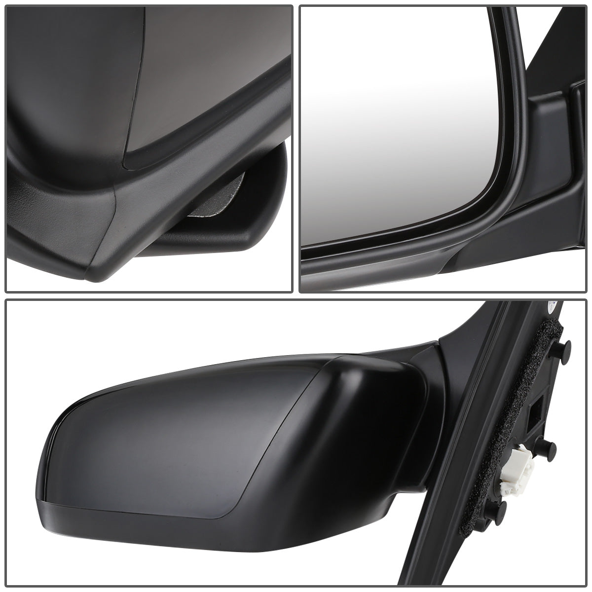 RETROVISOR MIRROR - OEM - 03-07 HONDA ACCORD - POWERED - FOLDING - BLACK MATERIAL - LEFT