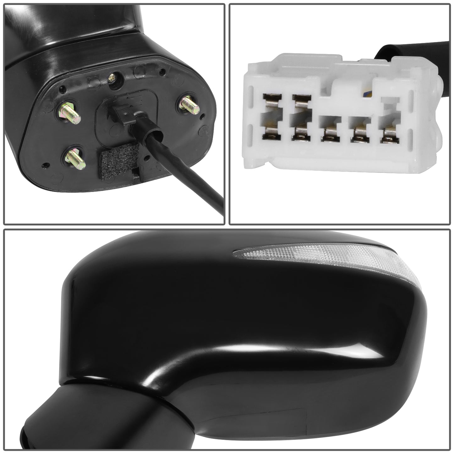 RETROVISOR MIRROR - OE STYLE - HONDA CIVIC 09-10 - WITH POWER WITH HEATED WITH SIGNAL - DRIVER SIDE - PAINT TO MATCH - BLACK