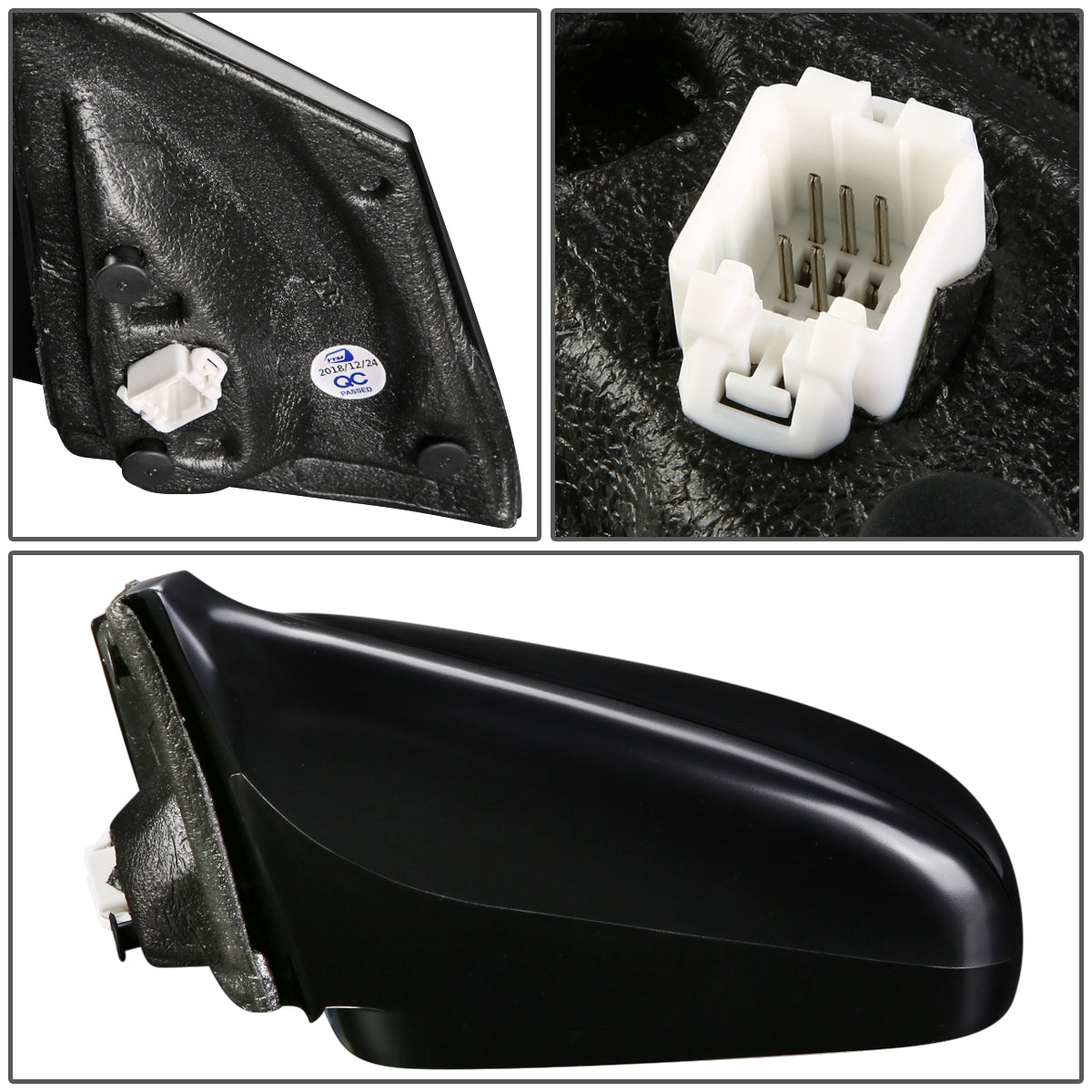 RETROVISOR MIRROR - OEM - 06-11 HONDA CIVIC 2-DOOR - POWERED - HEATED - PAINTABLE - BLACK - LEFT