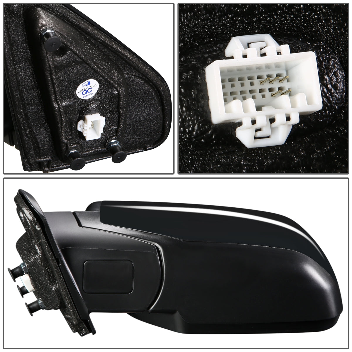 RETROVISOR MIRROR - OEM - 09-15 HONDA PILOT - POWERED - HEATED - PAINTABLE - BLACK - LEFT