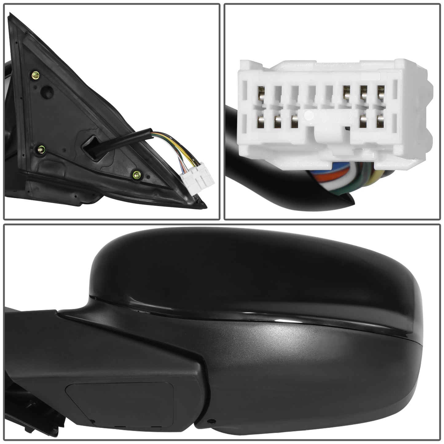 RETROVISOR MIRROR - OE STYLE - HONDA ACCORD CROSSTOUR 2010-2011 - HONDA CROSSTOUR 2012 - WITH POWER WITH HEATED GLASS WITH MEMORY - DRIVER LEFT SIDE - BLACK