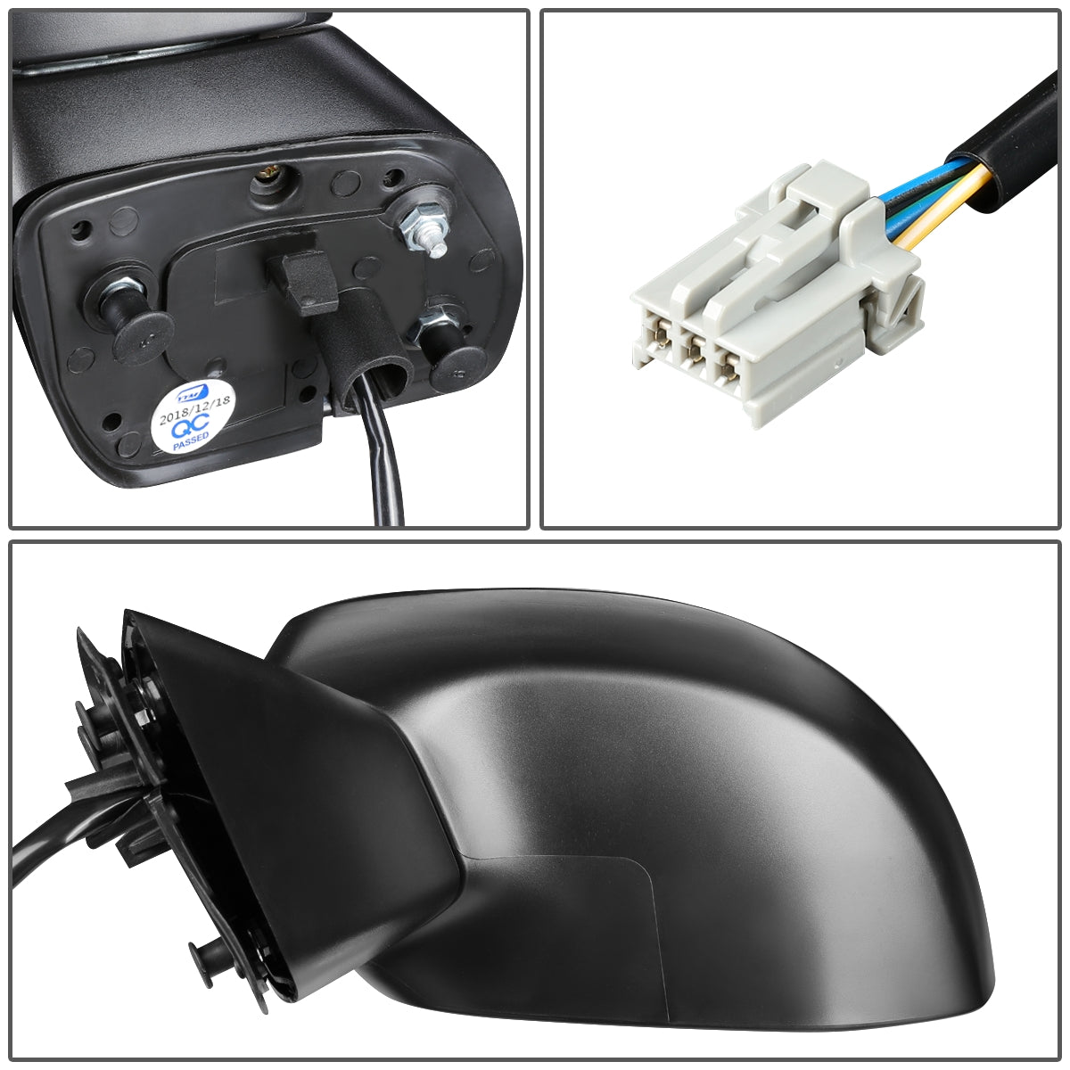 RETROVISOR MIRROR - OEM - 12-15 HONDA CIVIC - POWERED - PAINTABLE - BLACK - LEFT