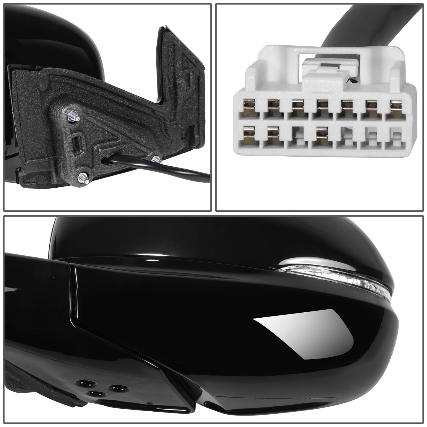 RETROVISOR MIRROR - OE STYLE - HONDA PILOT 17-22 - WITH POWER WITH HEATED WITH SIGNAL WITH MEMORY - DRIVER SIDE - PAINT TO MATCH - BLACK