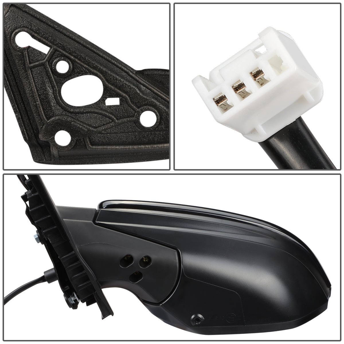 RETROVISOR MIRROR - OEM - 16-18 HONDA CIVIC 2/4-DR - POWERED - FOLDING - BLACK MATERIAL - LEFT