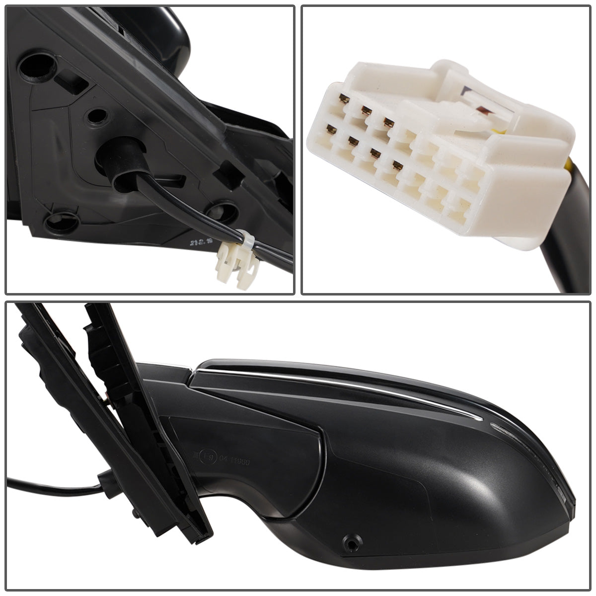 RETROVISOR MIRROR - OEM - 16-18 HONDA CIVIC 2-DR - POWERED - HEATED - W/ SIGNAL LIGHT - FOLDING - BLACK MATERIAL - LEFT