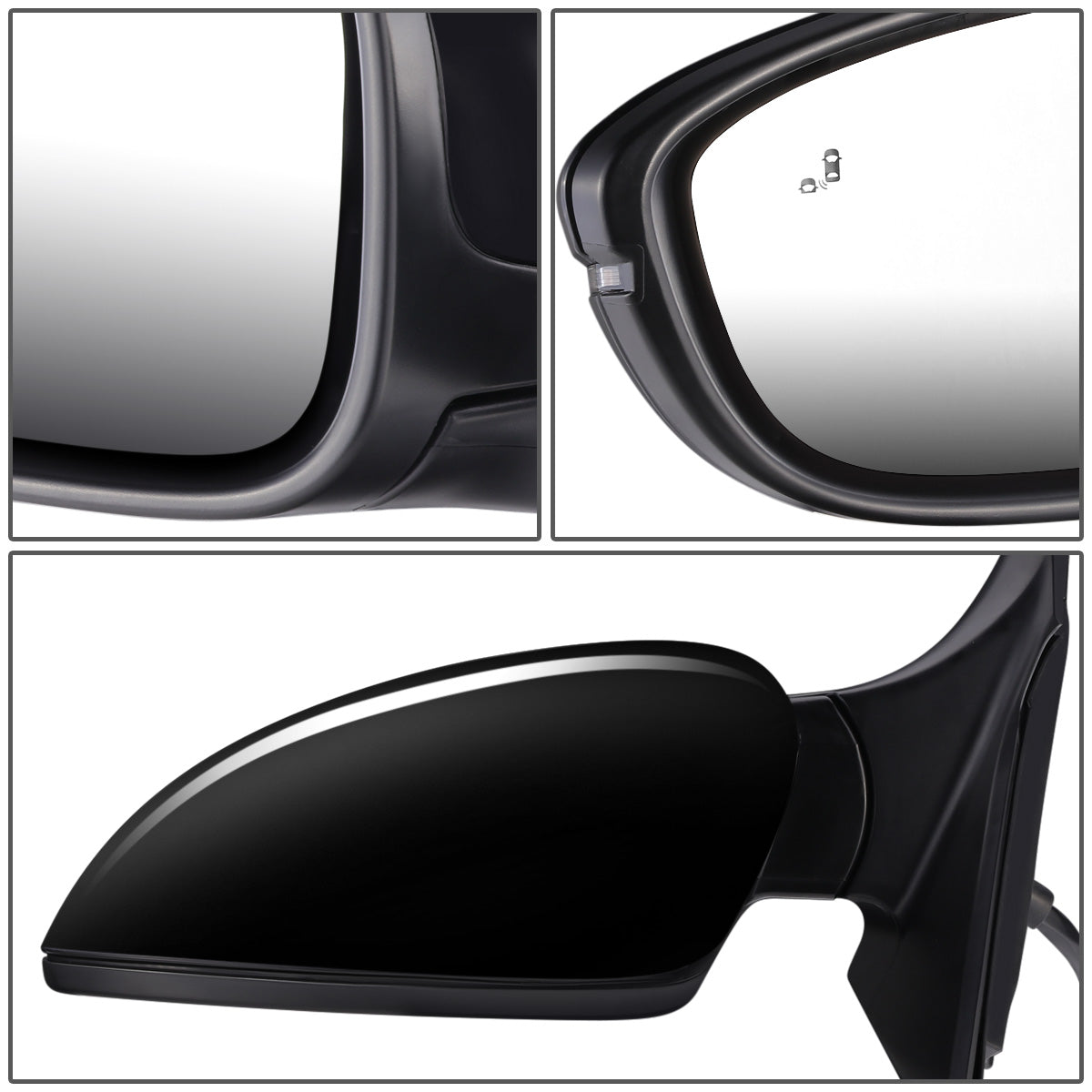 RETROVISOR MIRROR - OEM - 16-17 HONDA ACCORD 4-DR - POWERED - HEATED - W/ SIGNAL LIGHT - W/ BSD - FOLDING - BLACK MATERIAL - LEFT