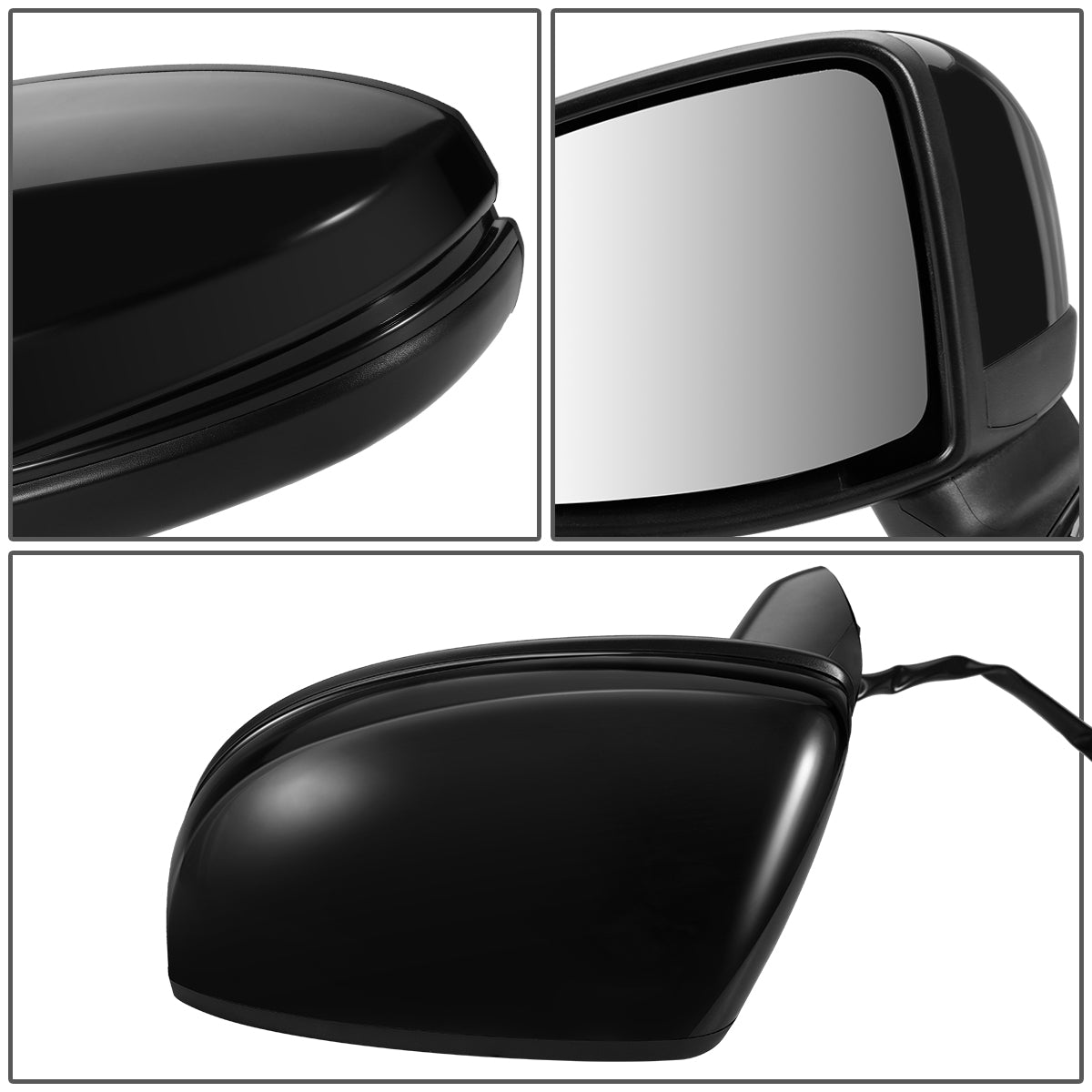 RETROVISOR MIRROR - OEM - 15-19 HONDA FIT - POWERED - BLACK MATERIAL - LEFT