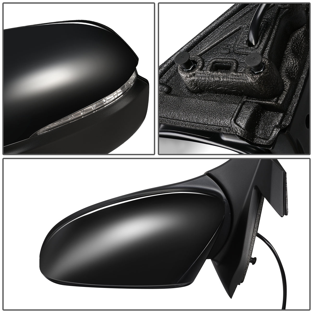 RETROVISOR MIRROR - OEM - 16-18 HONDA PILOT - POWERED - HEATED - W/ SIGNAL LIGHT - FOLDING - BLACK MATERIAL - LEFT