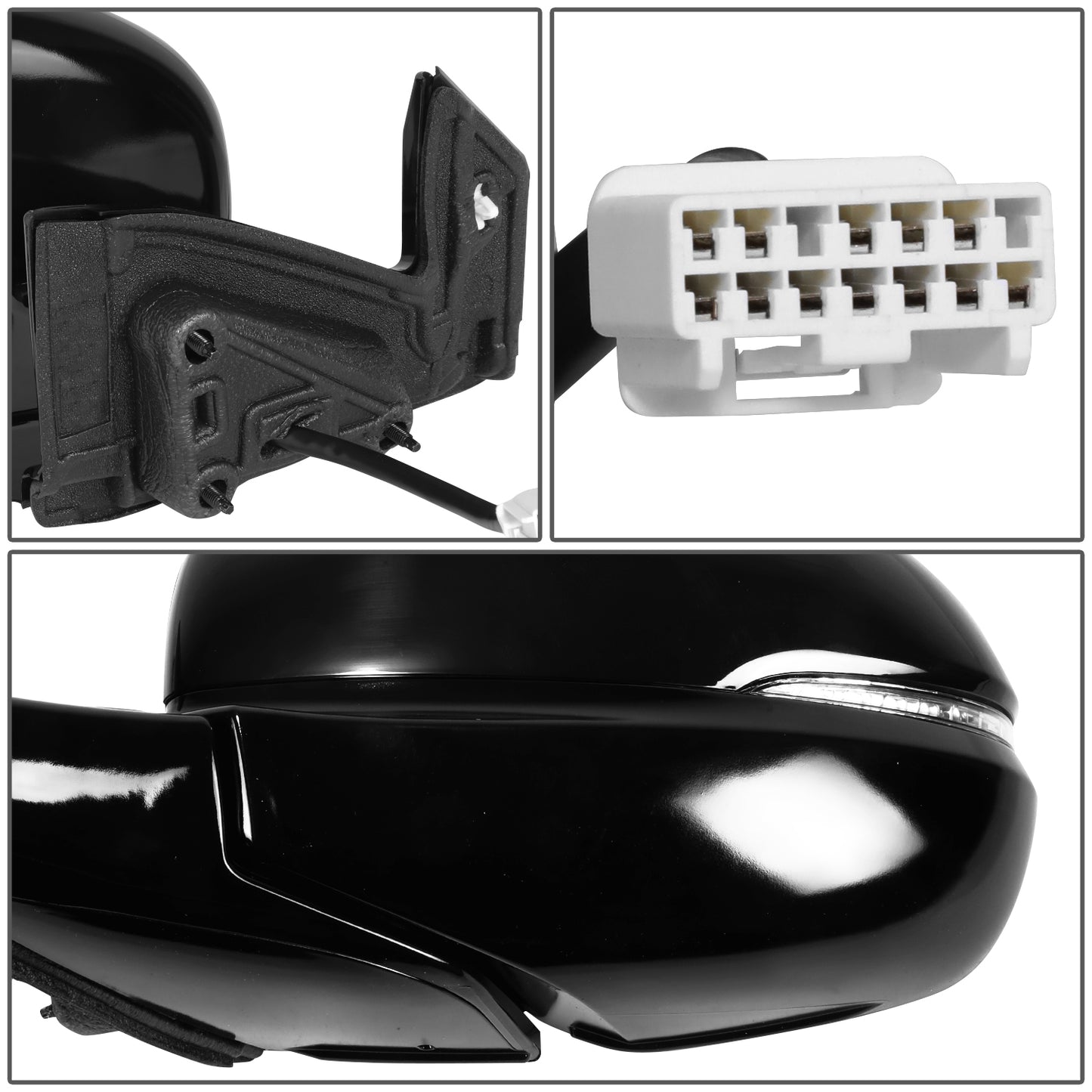 RETROVISOR MIRROR - OE STYLE - HONDA PILOT 19-22 - HONDA PASSPORT 19-24 - WITH POWER FOLD WITH HEATED WITH SIGNAL WITH MEMORY - DRIVER SIDE - PAINT TO MATCH - BLACK