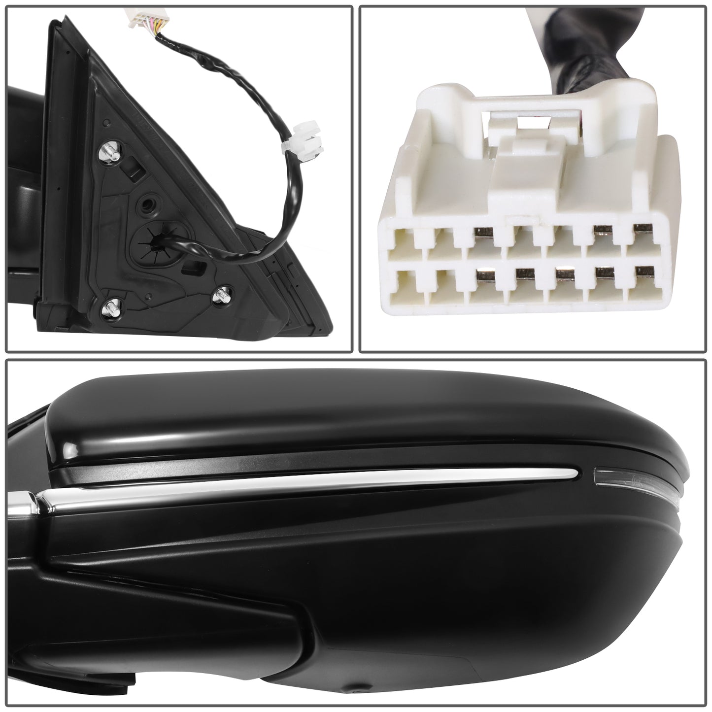 RETROVISOR MIRROR - OE STYLE - HONDA INSIGHT 21-22 - WITH POWER WITH HEATED WITH SIGNAL WITH BLIND SPOT - DRIVER SIDE - PAINT TO MATCH - BLACK