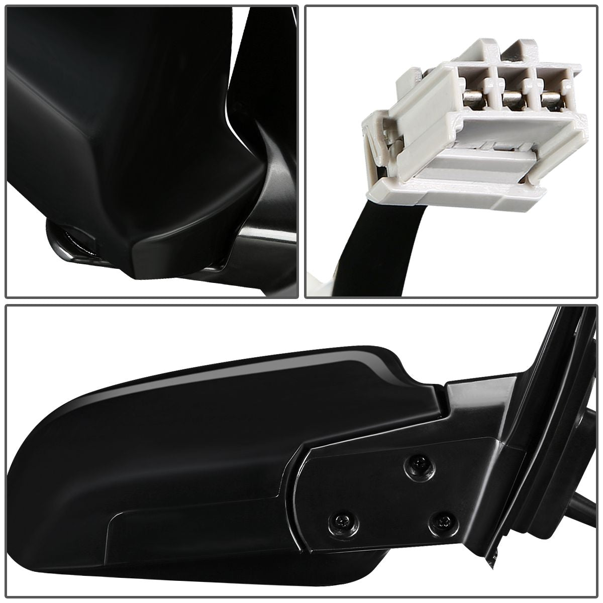 RETROVISOR MIRROR - OEM - 98-02 HONDA ACCORD 4-DOOR - POWERED - PAINTABLE - BLACK - RIGHT