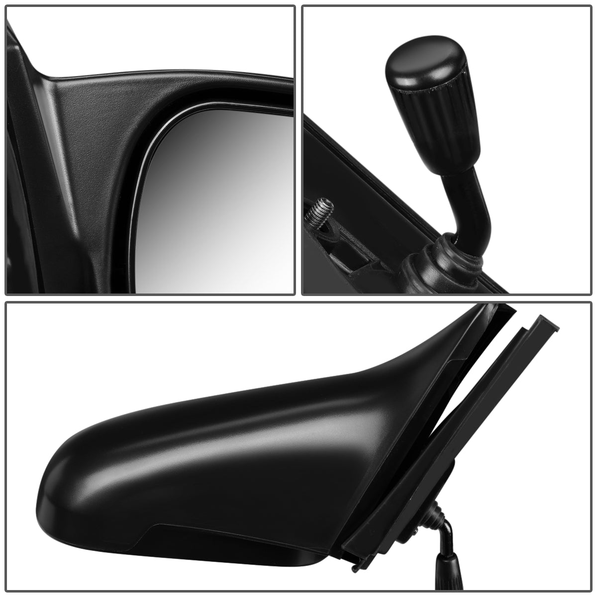 RETROVISOR MIRROR - OEM - 96-00 HONDA CIVIC 2-DOOR - MANUAL - PAINTABLE - BLACK - RIGHT